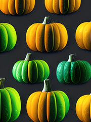 pumpkins on a black background