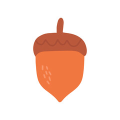 Cartoon Acorn with oak leaves Vector Icon Set for Web Design