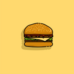 illustration of ready-to-eat delicious food is a buger