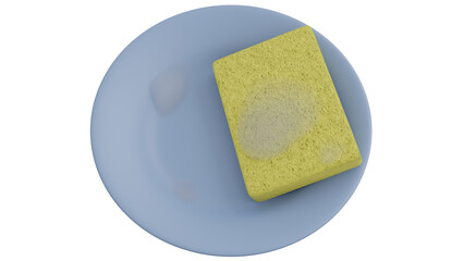 A 3d Illustration of Sponge for Washing Plate