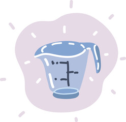 Vector illustration of Measuring cup and glass kitchenware