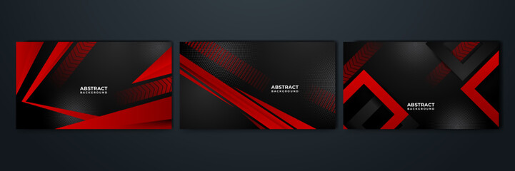 Red black abstract wavy presentation background. Vector illustration design for business presentation, banner, cover, web, flyer, card, poster, game, texture, slide, magazine, and powerpoint.