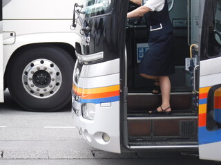 バス旅行　〜Bus travel - obrazy, fototapety, plakaty