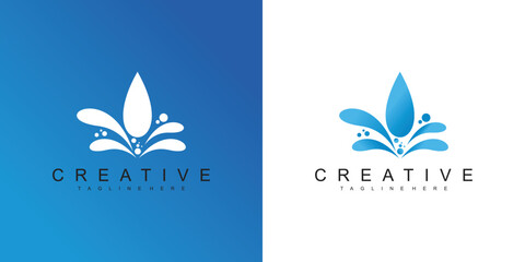 Water logos collection for companies in flat style Premium Vector