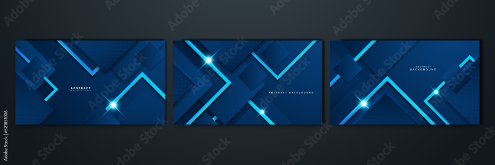 Wall mural abstract design with blue geometric background. blue banner background. vector abstract graphic desi