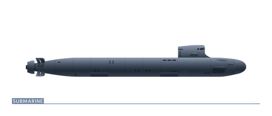 Submarine isolated on a white background. Vector illustration