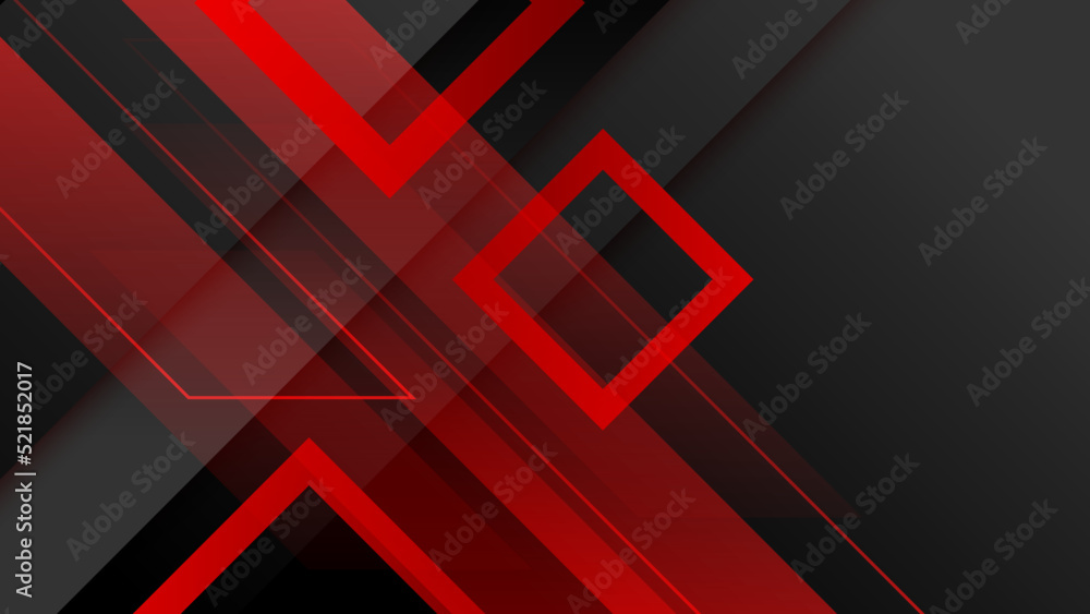 Canvas Prints abstract tech geometric red black background