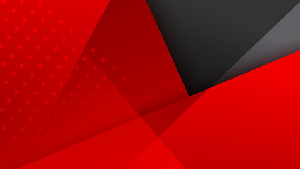 Fototapeta premium Abstract tech geometric red black background