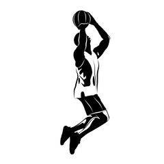 Fototapeta na wymiar Basketball player silhouette