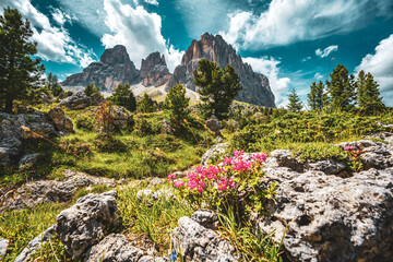 View from Steinerer Stadt to the Sassolungo in the afternoon © Michael