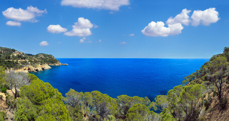 Summer sea rocky coast view (Spain).