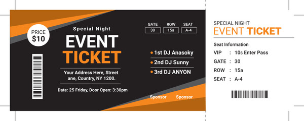 Event Ticket Vector Template 84