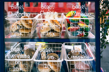 Various Kind of Bagels on Sale