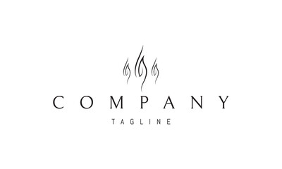 Vector logo on which an abstract image of three lights in the form of leaves.