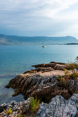 Split, Adriatic coast in Croatia, dramatic sky, seascape