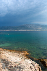 Split, Adriatic coast in Croatia, dramatic sky, seascape
