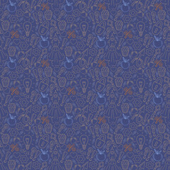Seamless background with business doodle elements