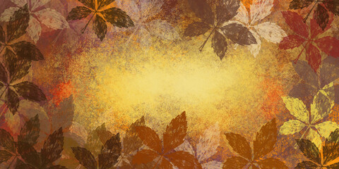 floral ornament background, autumn leaves