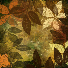floral ornament background, autumn leaves