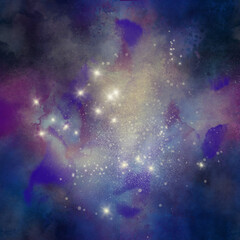 Space background cosmos with stardust Magic color galaxy. Infinite universe and starry night.