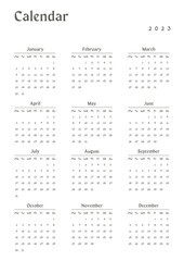 Minimal Calendar 2023 Planner Template Sheet, Elegant Planner Template Sheet. Minimalist Calendar Planner Page Template.1
