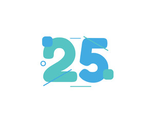 25th years anniversary celebrations logo design template.