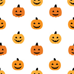 Seamless pattern pumpkin Halloween vector illustration