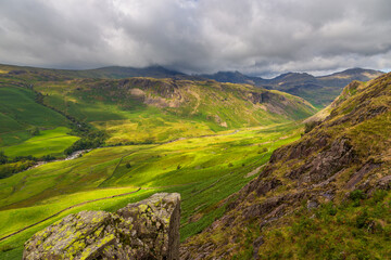 Naklejka premium View of the Hardknott Pass, Cumbria, England.