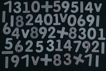 Colorful wooden colorful numbers background. Numbers texture abstraction. Global economy crisis...