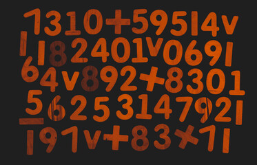 Colorful wooden colorful numbers background. Numbers texture abstraction. Global economy crisis concept 