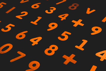 Colorful wooden colorful numbers background. Numbers texture abstraction. Global economy crisis...