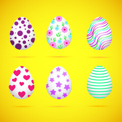set of easter eggs vector