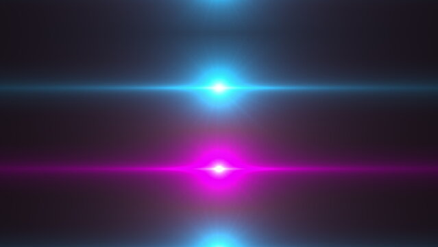 Fractal rays with glowing impulse lights. Computer generated 3d render