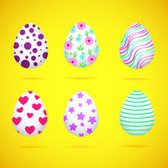 set of easter eggs vector