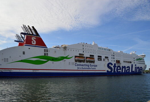 Ferry in the Port of Kiel, the Capital City of Schleswig - Holstein