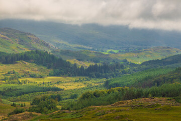 Obraz premium View of the Hardknott Pass, Cumbria, England.
