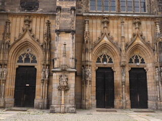 Fototapeta premium The facade details of St. Stanislaus and St. Wenceslaus Cathedral, Poland