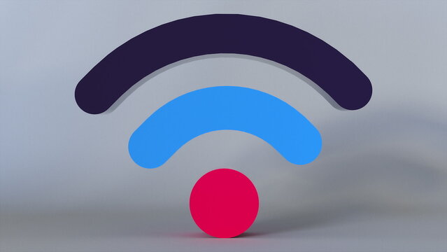 Icon wi-fi. Computer generated 3d render