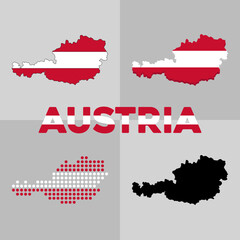 Vector map of Austria. Austria country silhouette and borders. Vector