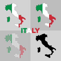 Vector map of Italy. Italy country silhouette and borders. Vector