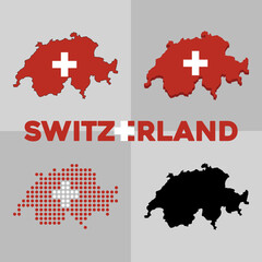 Vector map of Switzerland. Switzerland country silhouette and borders. Vector