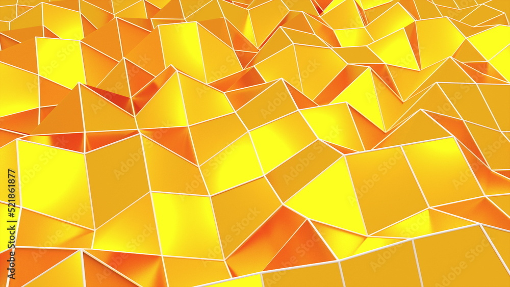 Poster triangular polygon mesh. computer generated 3d render