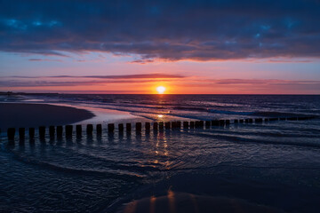 Sunset over the sea