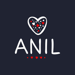 (Anil) Calligraphy name, Vector illustration.