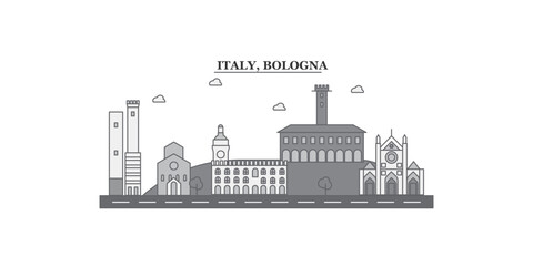Italy, Bologna city skyline isolated vector illustration, icons © iconsgraph
