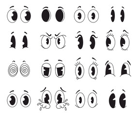 Retro old style mouth face expression characters animation mascot isolated on white background set. Vector design graphic element illustration