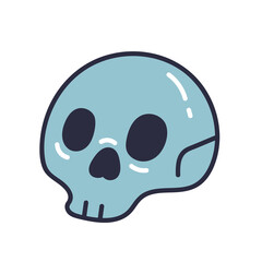 Line art doodle skull head isolated on white background vector design graphic element illustration
