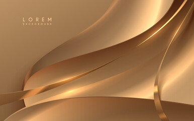 Fototapeta premium Abstract golden shapes and lines background