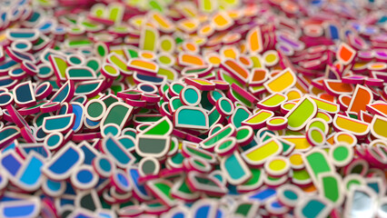 digital illustration for social media marketing, heap of user icons