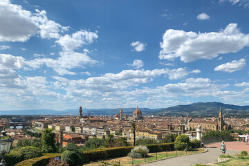 Fototapeta na wymiar View of the city of Florence view from Michelangelo square. Tuscany , Italy